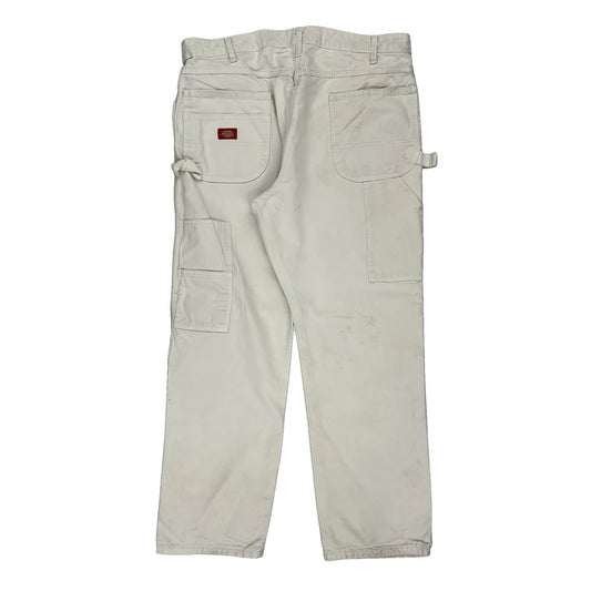 Dickies Carpenter Trousers - 36W 30L Cream Cotton