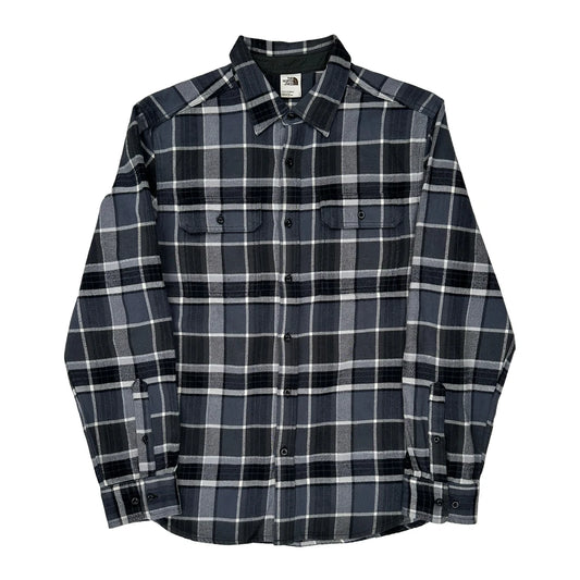 The North Face Checked Flannel Shirt - Large Black Cotton