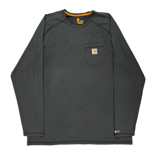 Carhartt Tall Long Sleeve T-Shirt - 2XL Grey Cotton