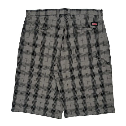 Dickies Checked Shorts - 36W 13L Grey Cotton