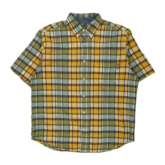 Woolrich Checked Short Sleeve Shirt - Large Green Cotton