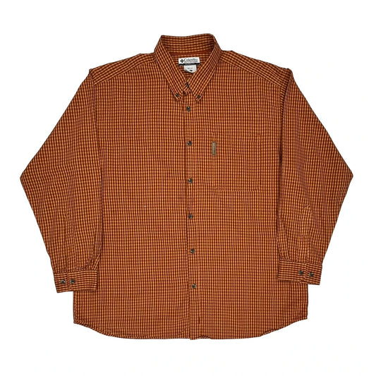 Columbia Checked Shirt - 2XL Orange Cotton