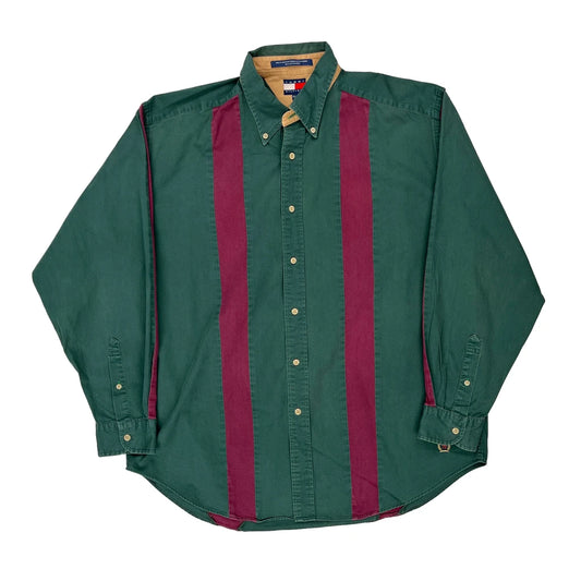 Tommy Hilfiger Striped Shirt - Medium Green Cotton