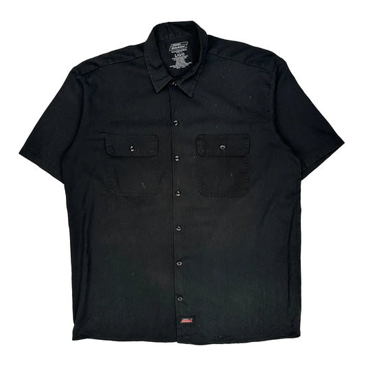 Dickies Short Sleeve Shirt - Large Black Polyester Blend