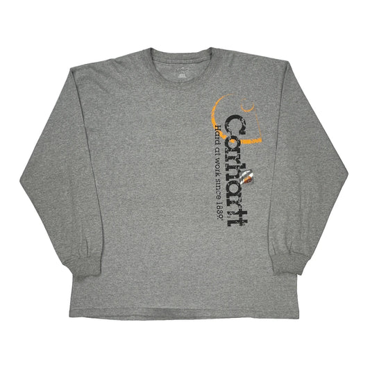 Carhartt Graphic Long Sleeve T-Shirt - 2XL Grey Cotton