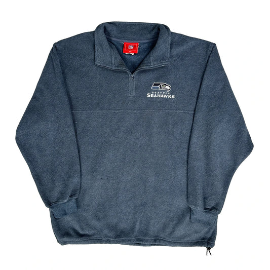 Vintage Seattle Seahawks Nfl Football Fleece - Large Blue Polyester