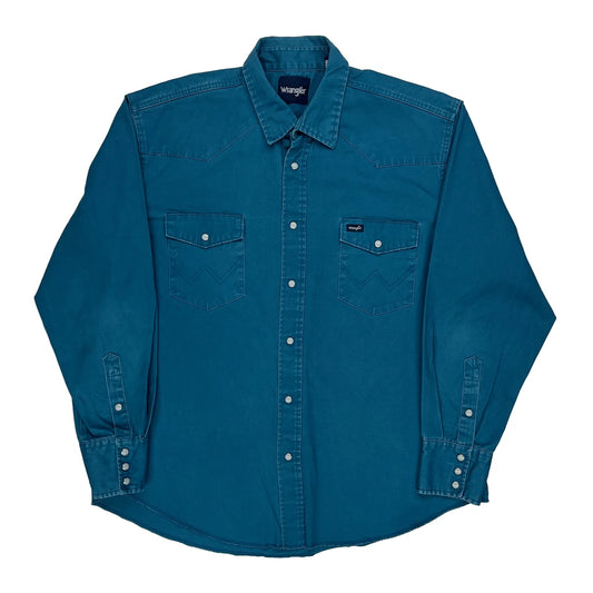 Wrangler Shirt - XL Blue Cotton