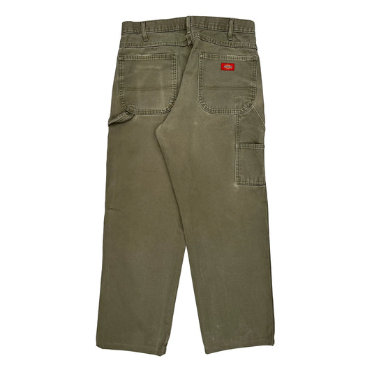 Dickies Carpenter Trousers - 33W 29L Green Cotton