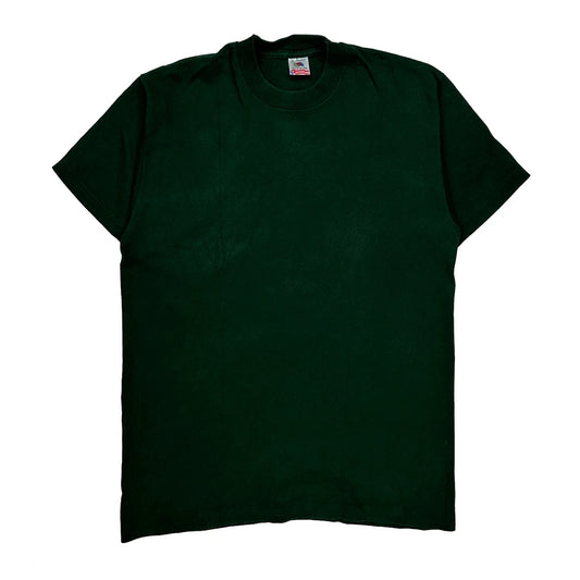 Vintage Blank Fruit Of The Loom Single Stitch T-Shirt - Large Green Cotton