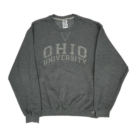 Ohio University Russell Athletic College Sweatshirt - Medium Grey Cotton Blend