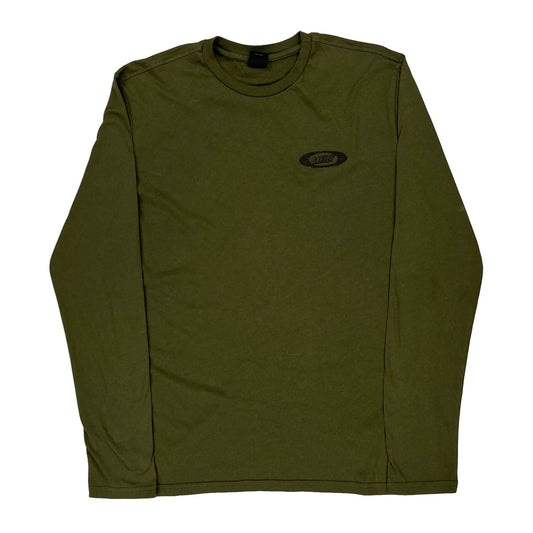 Oakley Spellout Long Sleeve T-Shirt - Large Khaki Cotton