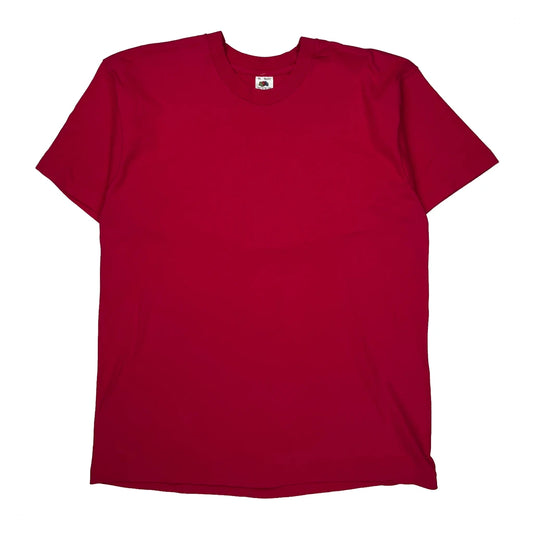 Vintage Blank Fruit Of The Loom Single Stitch T-Shirt - XL Red Cotton