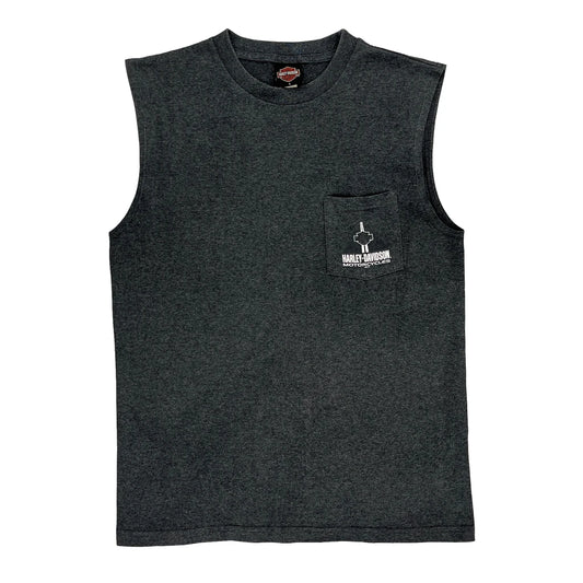 Harley Davidson Graphic Vest - Large Grey Cotton