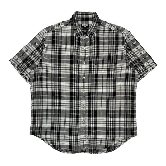 Ralph Lauren Checked Short Sleeve Shirt - Large Black & White Cotton