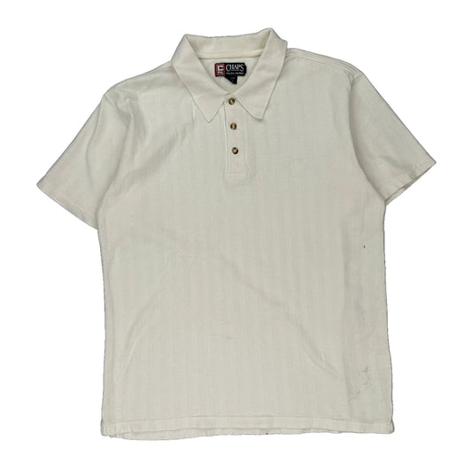 Chaps Ralph Lauren Polo Shirt - Medium White Cotton