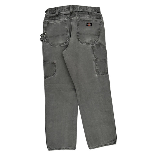 Dickies Carpenter Trousers - 34W 31L Grey Cotton