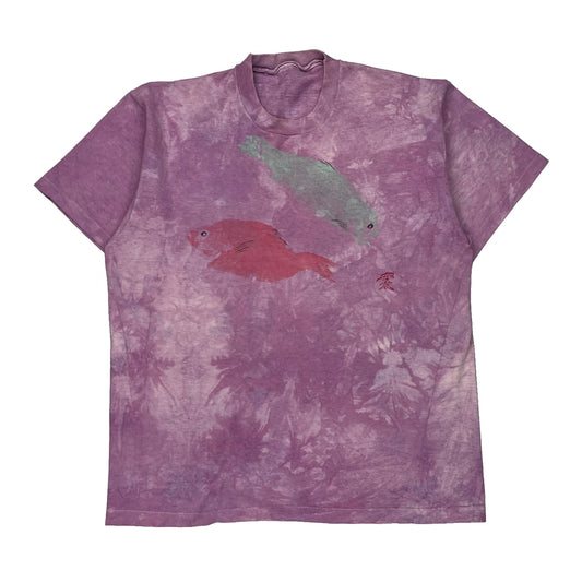 Single Stitch Unbranded Tie-Dye T-Shirt - 2XL Purple Cotton