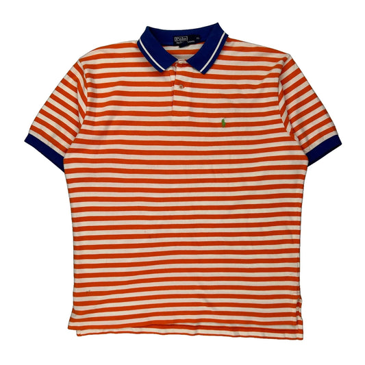 Polo By Ralph Lauren Striped Polo Shirt - XL Orange Cotton