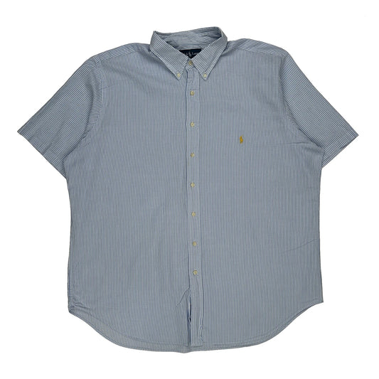 Classic Fit Ralph Lauren Short Sleeve Shirt - 2XL Blue Cotton