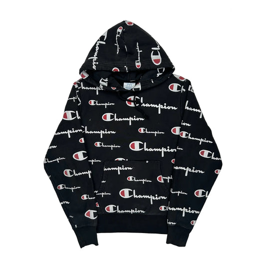 Vintage Reverse Weave Champion Hoodie - Medium Black Cotton