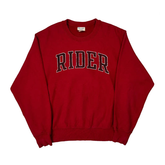 Vintage Reverse Weave Champion College Sweatshirt - Large Red Cotton