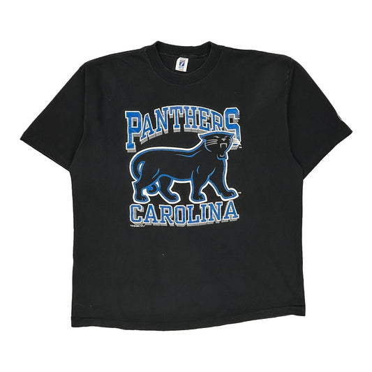 Carolina Panthers Logo 7 Single Stitch T-Shirt - 3XL Black Cotton
