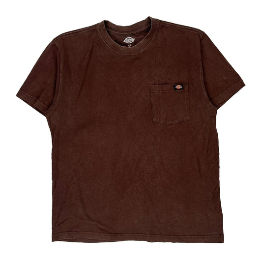 Dickies T-Shirt - Large Brown Cotton