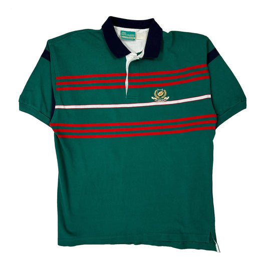 Vintage North Country Striped Rugby Shirt - Medium Green Cotton