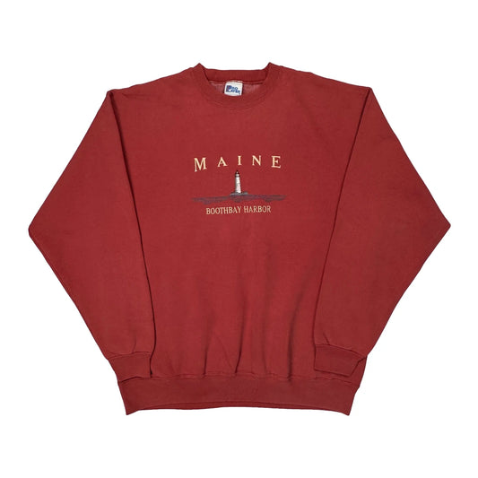 Vintage Boothbay Harbor Pro Player Graphic Sweatshirt - XL Red Cotton Blend