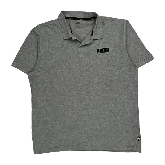Vintage Puma Polo Shirt - Large Grey Cotton
