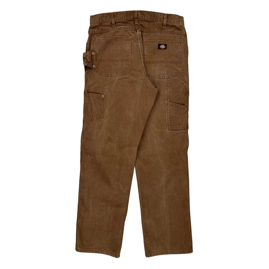 Dickies Double Knee Carpenter Trousers - 34W 30L Brown Cotton