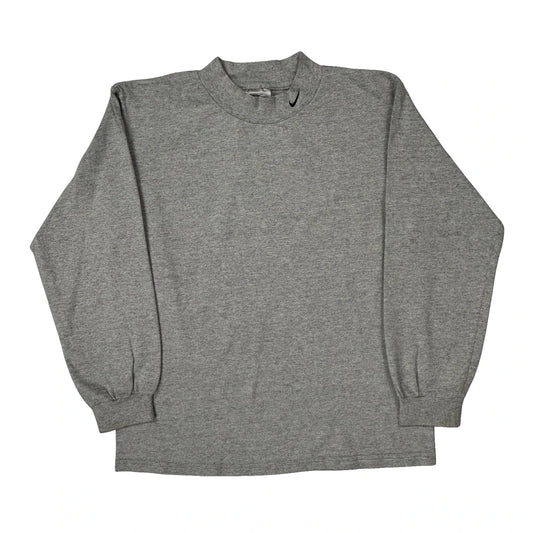 Vintage Age 14-16 Nike Long Sleeve T-Shirt - Large Grey Cotton