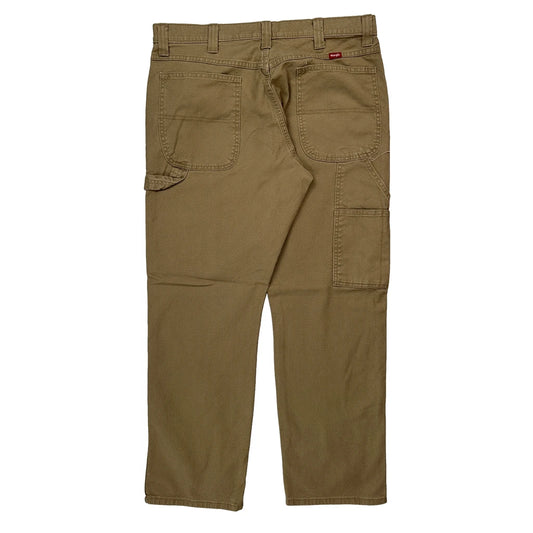 Wrangler Carpenter Trousers - 34W 30L Khaki Cotton