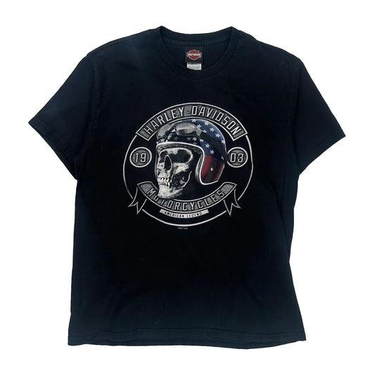 American Legend Harley Davidson Graphic T-Shirt - Large Black Cotton