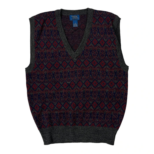 Vintage Cambridge Sweater Vest - Medium Grey Acrylic Blend