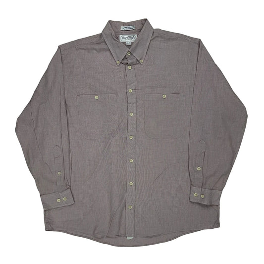 Made In USA Burberry Checked Shirt - Large Red Cotton