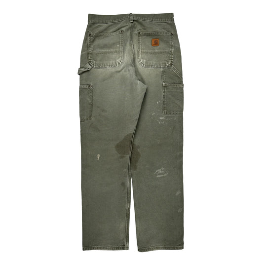 Carhartt Double Knee Carpenter Trousers - 32W 34L Green Cotton