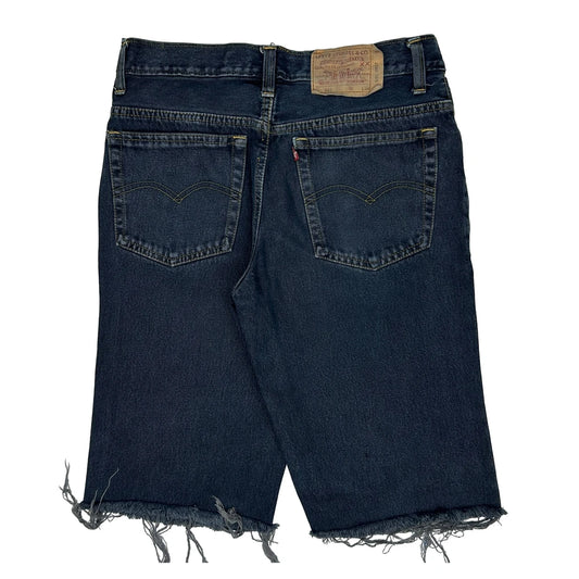 Levis Cut Off Denim Shorts - 32W 12L Dark Wash Denim
