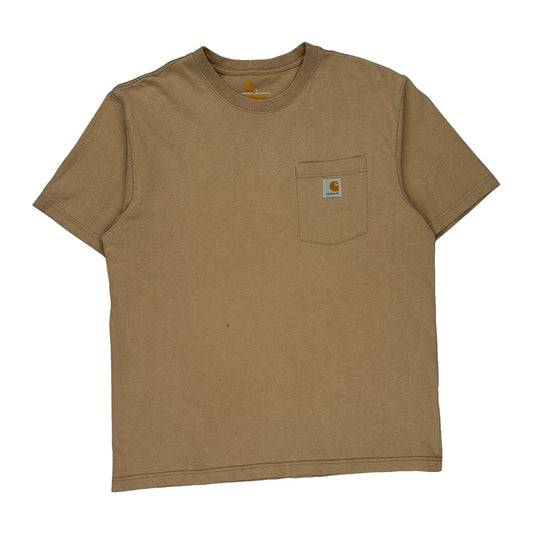 Carhartt T-Shirt - Large Beige Cotton