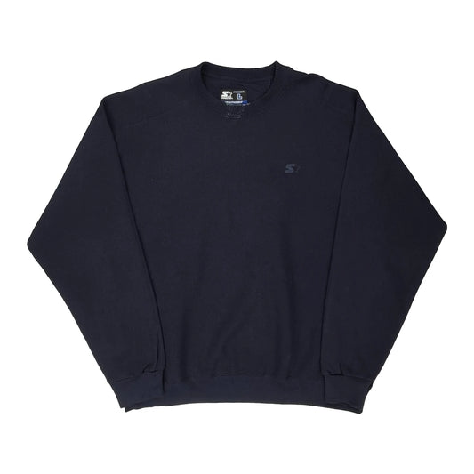 Starter Sweatshirt - Large Navy Cotton