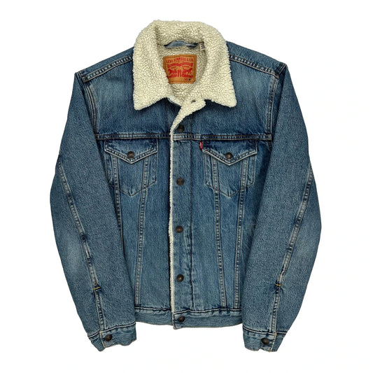 Levis Sherpa Lined Denim Jacket - Medium Blue Denim