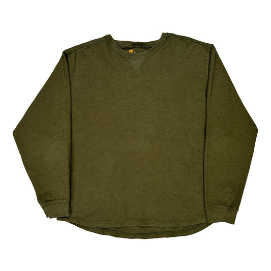 Carhartt Thermal Long Sleeve T-Shirt - XL Green Cotton Blend