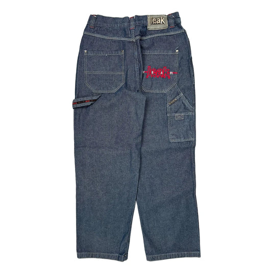 Leak Cargo Carpenter Jeans - 32W 31L Blue Cotton