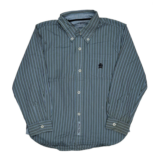 Age 6 Tommy Hilfiger Striped Shirt - Small Blue Cotton