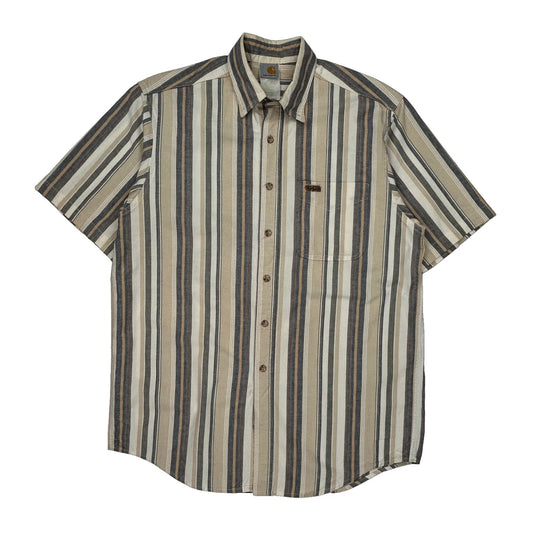 Carhartt Striped Short Sleeve Shirt - Medium Multicoloured Cotton
