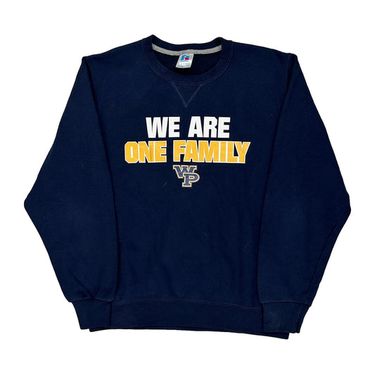 We Are One Family Russell Athletic College Sweatshirt - Medium Navy Cotton