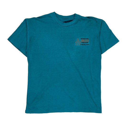 Fruit Of The Loom Single Stitch T-Shirt - Small Blue Cotton
