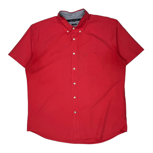 Tommy Hilfiger Short Sleeve Shirt - XL Red Cotton