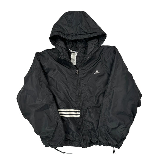 Vintage Adidas Windbreaker - Medium Black Nylon