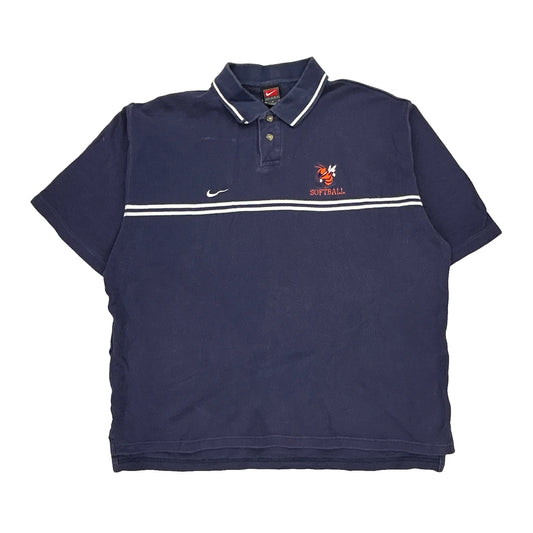 Softball Nike Polo Shirt - Large Navy Cotton